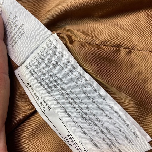 Abercrombie & Fitch Overcoat Mens XL Beige 3 Button Coat Topcoat Wool Blend Men - Picture 9 of 11